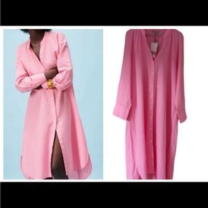 Zara Linen button down Shirt Dress.